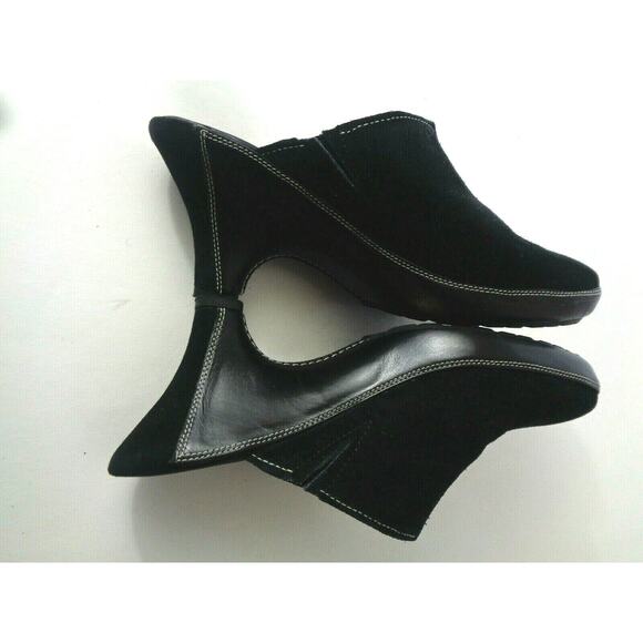 COLE HAAN Womens 6.5M Black Suede & Smooth Leather Mules Clogs Shoes BRAZIL - Picture 4 of 8